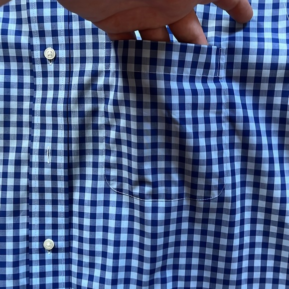 NWOT -Men’s L - Berkley Jensen Wrinkle Free ShortSleeve button down -(BLUE)- - Picture 5 of 11
